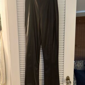 Topshop Faux Leather Black Flare Pants